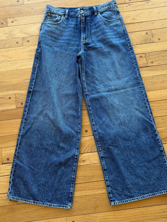 Madewell Denim - Madewell Wide-Leg Jeans in Dark Blue Denim